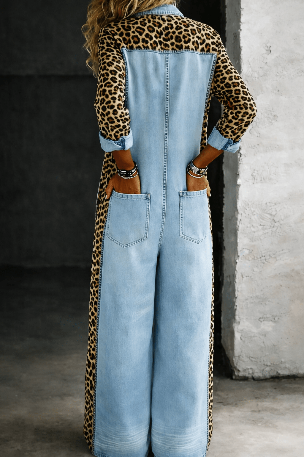 Amanda | Denim jumpsuit with long sleeves