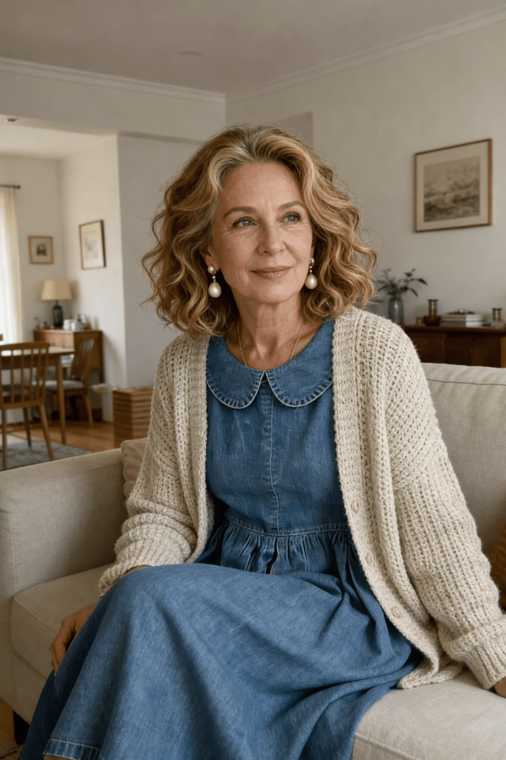 Clara | Denim Dress with Peter Pan Collar