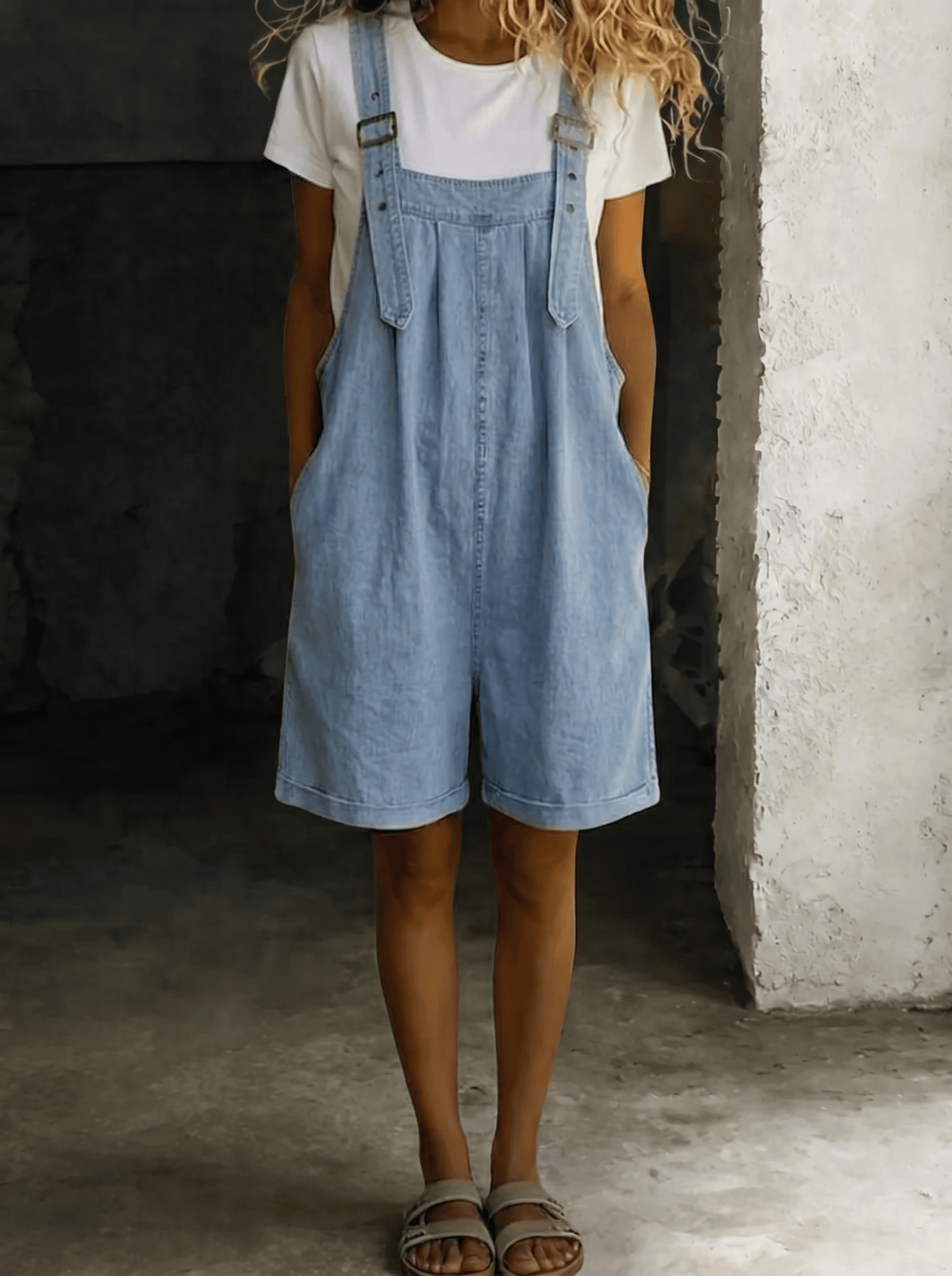 Isabel | Short Vintage Denim Women's Jumpsuit