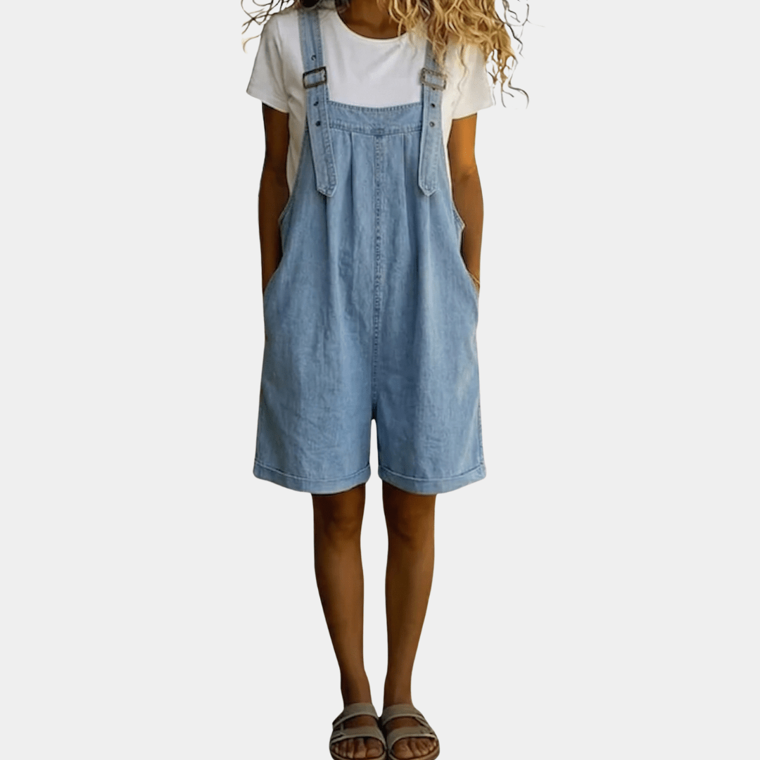 Isabel | Short Vintage Denim Women's Jumpsuit