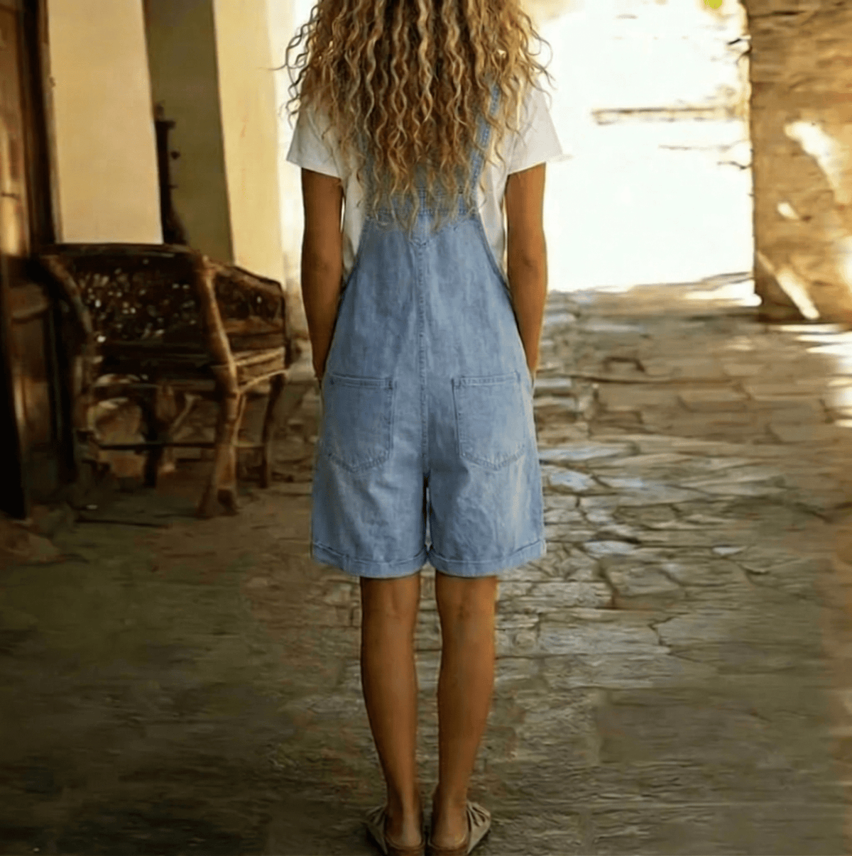 Isabel | Short Vintage Denim Women's Jumpsuit