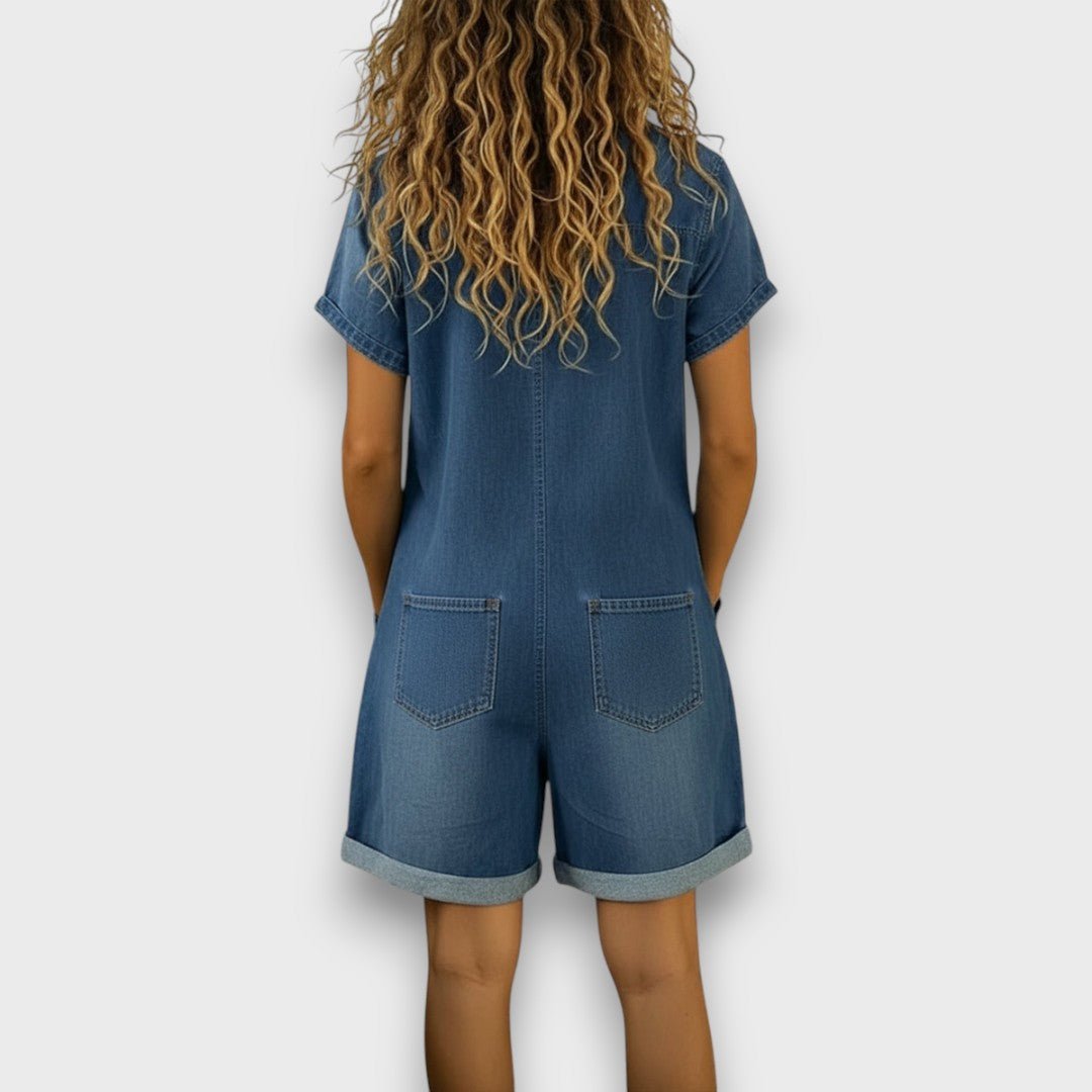 Sofía - Short vintage dungaree made of cotton with denim look