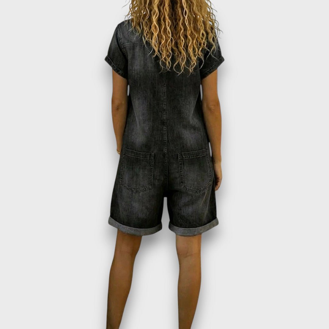 Sofía - Short vintage dungaree made of cotton with denim look