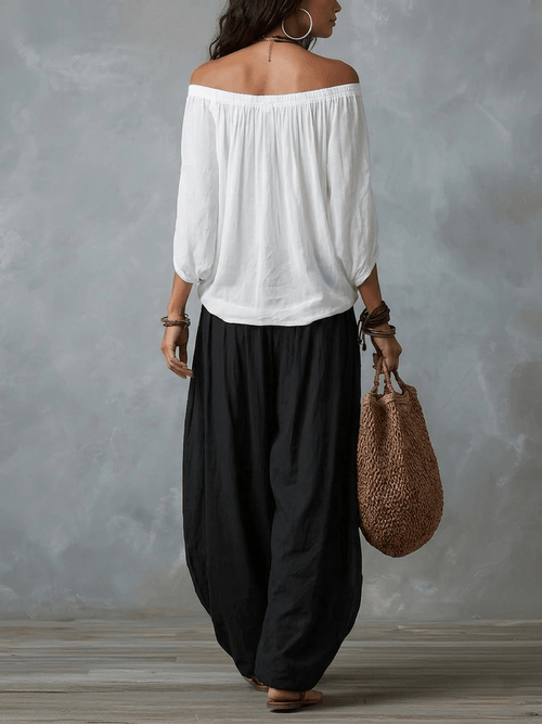 Adeline™ | Off-shoulder Top and Loose Lantern Pants Set